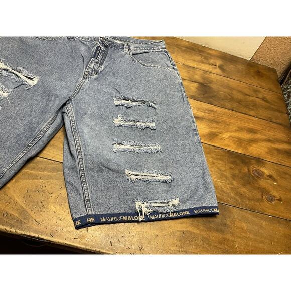 Maurice Malone Men’s Baggy Denim Shorts 90s Vintage Size 40 - Picture 6 of 13